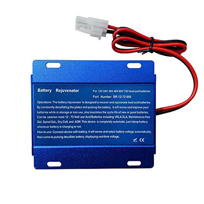 Battery Desulfator Reconditioner for 12V–72V Lead-Acid Batteries, Pulse Repair to Restore & Extend Battery Life – Works with AGM, Gel, VRLA, SLA, Flooded – for Car, RV, Solar, Marine, Golf Cart