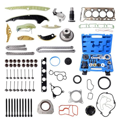 Timing Chain Kit wiht Tool Kit for 2009-2015 Audi A4 Q5 TT, for VW Jetta Golf GTI, Fit for 2.0T CAEB CCTA Engine, Include Valve Cover Gasket Set, Durable OE Standard Engine Timing Replacement Parts | OE Standard Timing Replacement parts, AJ133 - color: Fo