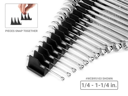TEKTON Combination Wrench Set, 19-Piece | WCB95103 - size: 19-pc. (1/4 - 1-1/4 in.), style: Modular Wrench Organizer