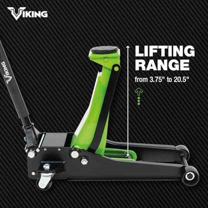 AFF Viking 3.5 Ton Floor Jack - Low Profile Car Jack with Lightning Lift Hydraulic - Heavy Duty - style: Low Profile
