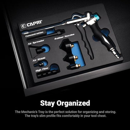 Capri Tools 2-Way Air Blow Gun Kit with Nozzles and Rubber Tips, 8-Piece