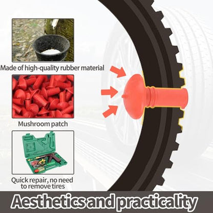 Mushroom Shaped Tire Repair Insert Plugs, 90PCS Tire Repair Tools for Tubeless Tires, Professional Puncture Fix for Car, Truck, SUV and Motorcycle - size: 90pcs big