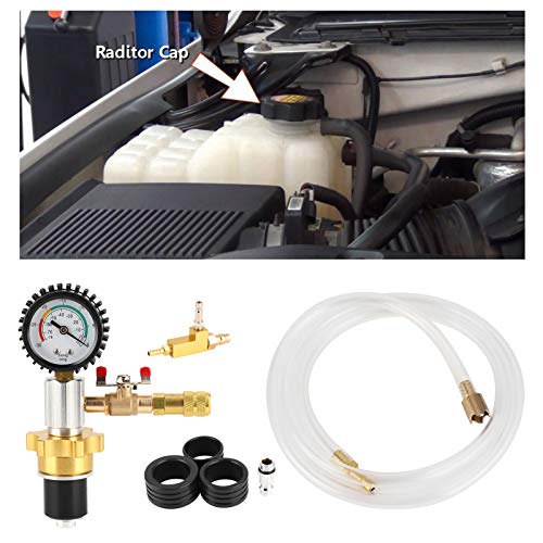 Car Radiator Coolant Refill Purging Kit, Vacuum Cooling System Tool Kit, Fast Connector Evacuation & Leak Test Kit for Automotive Cooling System Maintenance