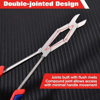 13Inch Long Reach XL Dual Pivot Wire Cutting Pliers Double-Joint Side Cutters Compound Action Cutting Pliers Diagonal Cutters Extra Long Plier for Hard to Reach Narrow Spaces - style: Side Cutters