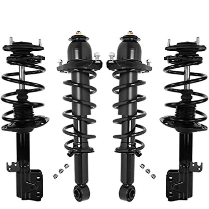 Detroit Axle - 1.8L 4pc Front & Rear Struts for 2014-2019 Toyota Corolla | 4 Front & Rear Strut w/Coil Spring Assemblies 2015 2016 2017 2018 Suspension Quick Install Ready Assembly Replacement - size: 4Q47059/ 4 Struts