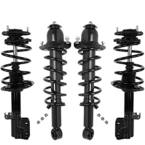 Detroit Axle - 1.8L 4pc Front & Rear Struts for 2014-2019 Toyota Corolla | 4 Front & Rear Strut w/Coil Spring Assemblies 2015 2016 2017 2018 Suspension Quick Install Ready Assembly Replacement - size: 4Q47059/ 4 Struts