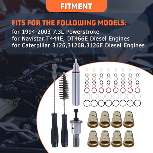 F4TZ9F538A Injector Sleeve Cup Remover Installation Tool Kit Fit For 1994-2003 F250 F350 F450 F550 E250 E350 E450 ESD FSD 7.3L Replacement Parts