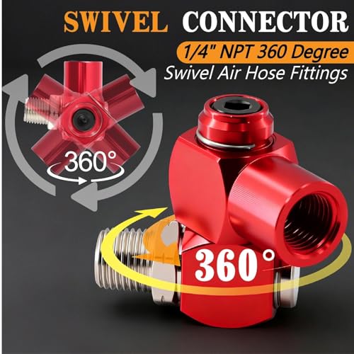 22 Pcs Quick Connect Hose Fittings 1/4" NPT Air Coupler & Plug Kit,360 Degree Swivel Hose Fittings,Air Compressor Accessories - size: Copper-plated alloy