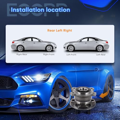 ECCPP 512500 Wheel Bearing Hub Assembly for Lincoln MKC 2015-2019 | for Ford Escape 2013-2018 5 lugs Pre-Greased Sealed - size: 512500