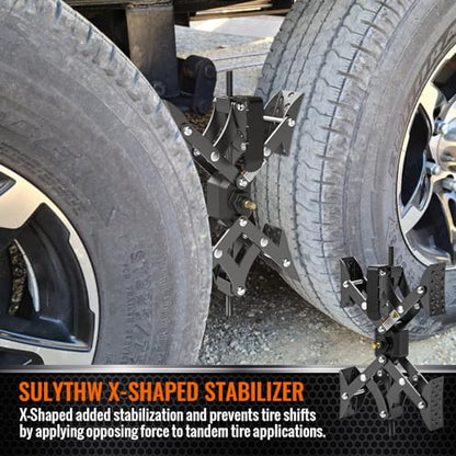 X-Shaped Wheel Chocks for Travel Trailer【Allow Drill Adjust】 RV Stabilizers X chocks Camper Wheel Chock for Travel Trailers RV Accessories Wrench Adjustable 3"-11.5" (2 PCS) Black - color: Black