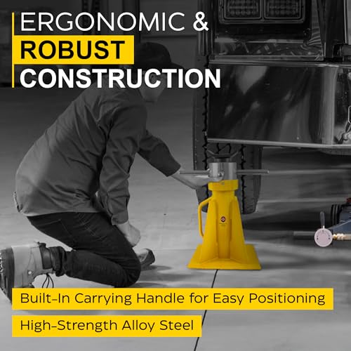ESCO 20 Ton Swivel Screw Jack Stand - 10802 | Heavy Duty Adjustable Jack Stand for Trucks, Trailers, RVs & Equipment | 40,000 lbs Capacity | 16.5"–26.5" Height Range | Wide Steel Base for Stability