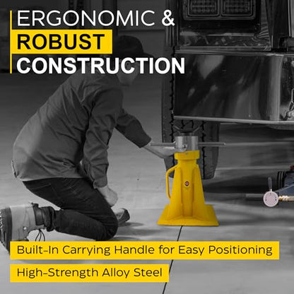 ESCO 20 Ton Swivel Screw Jack Stand - 10802 | Heavy Duty Adjustable Jack Stand for Trucks, Trailers, RVs & Equipment | 40,000 lbs Capacity | 16.5"–26.5" Height Range | Wide Steel Base for Stability