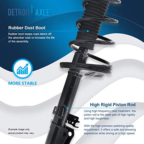 Detroit Axle - 2 Rear Struts for 2002 2003 Toyota Camry Lexus ES300 Complete Struts with Coil Spring Replacement Quick Install Ready Strut Shock Assembly - size: 171492_171493/PAIR