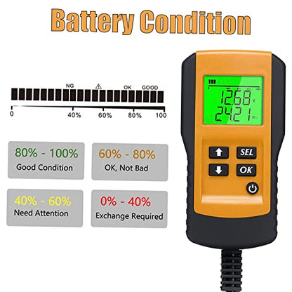 Battery Tester Car Battery Load Tester 12V 100 9999CCA Digital Battery Analyzer for Cars and