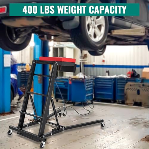 Top Automotive Creeper, 400 lbs Capacity, Adjustable Length from 42.5"-64.8", Foldable and Padded Deck, 4 Swivel Caster Wheels for Workshop Repair, Mechanic Creeper and Creepers Automotive