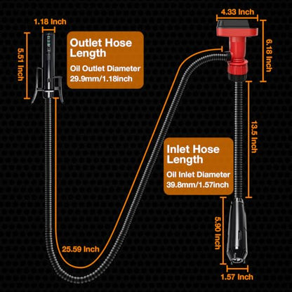 Fuel Transfer Pump for DeWalt 20V Battery, 5GPM Auto Stop Electric Diesel Kerosene Motor Oil Extractor Pump with 4 Size Gas Can Adapters, Drip Free Fuel Pump for Tractor Car Boat Generator Lawn Mower