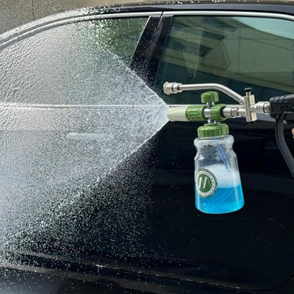 M MINGLE Foam Cannon for Pressure Washer with Dual-Connector Tool - Dual Lance Pressure Washer Wand for Adjustable Soap Cannon - M22 and 1/4" Quick Connect - 3600 PSI - size: 1 L