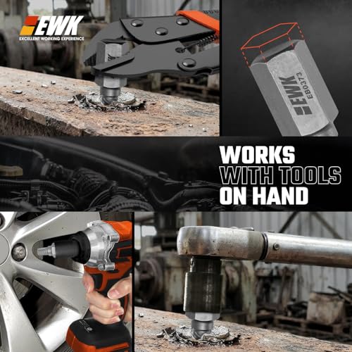 EWK 25-Piece Multi-Spline Screw Extractor Set, CR-MO Easy Out Bolt and Screw Remover for Stripped Screws, Rounded Bolts, Damaged Hex Heads, Broken Studs, and Rusted Fasteners - style: 25 Pcs Screw Extractor