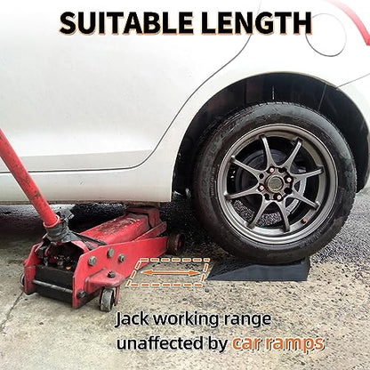 OULEME Low Profile Car Service Ramp - 4 Pack with Anti-Slip Pads for Lift Maintenance and Oil Changes, Low-Chassis Car Tire Ramps for Jack Support