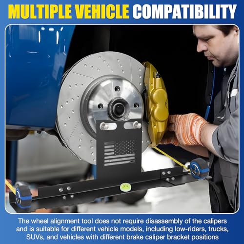 Loyala Wheel Alignment Tool with 2 Measuring Tapes 2 PCS Toe Alignment Tool Plates Camber Alignment Tool for Automotive Truck SUVs RV Tire Repair Home Use Automotive Tools