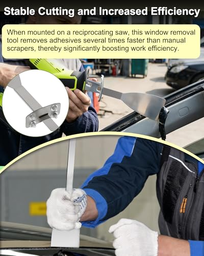 Windshield Removal Tool for Reciprocating Saws, Windshield Removal Blade (3"x12"), Auto Glass Removal Tool Includes A Scraper and Sheath, Sheath Makes Reciprocating Saw Cutting More Stable - color: Shovel knife