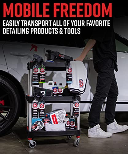 Adam's Polishes Standard Detailing Cart, Custom Mobile Rolling Utility Detailing Tool Cart Organizer for Garage DIY Home Projects, Extra Storage for Mechanics & Detailers During Repairs Car Wash/Wax - size: Standard Detailing Cart