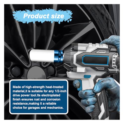 1/2" Drive 17 mm Lug Nut Impact Socket, CR-MO Thin Wall Deep Lug Nut Socket, Non-Marring Wheel Rim Protector Sleeve, Auto Tire Repair Maintenance Accessories (17MM) - size: 17MM