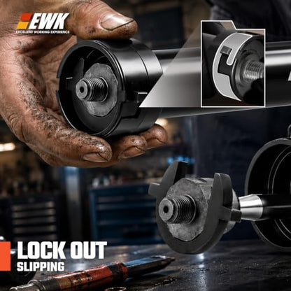 EWK Inner Tie Rod Tool Removal Kit with 20" Extension & 12 Crowfoot Adapters | SAE & Metric Sizes, Secure Lock Collar, No Rack & Pinion Removal Required for Professional Auto Repair Shops
