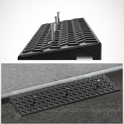 Nilight 2" Rise Curb Ramps, Heavy Duty Rubber Driveway Threshold Shed Ramp for Sidewalk Cars Lawn Mower Wheelchairs Motorcycles, 3300lbs Load Capacity - size: 2" Rise