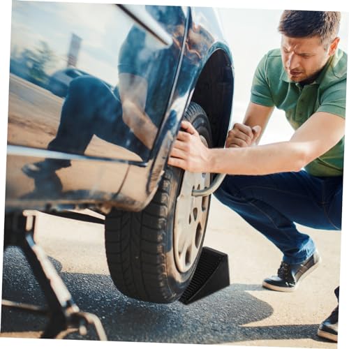 ABOOFAN Heavy Duty Rubber Wheel Chock Set Portable Non-Slip Tire Stopper for Cars RVs and Trailers Sturdy Adjustable Ramp Wedge for Travel and Camping