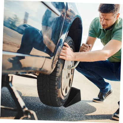 ABOOFAN Heavy Duty Rubber Wheel Chock Set Portable Non-Slip Tire Stopper for Cars RVs and Trailers Sturdy Adjustable Ramp Wedge for Travel and Camping