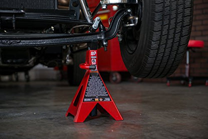 BIG RED T46202 Torin Steel Jack Stands: 6 Ton (12,000 lb) Capacity, Red, 1 Pair - size: 6 Ton, style: normal