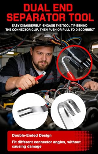 4-Piece Automotive Electrical Disconnect Pliers Set, 60-Degree Angled & Straight Connector Removal Tools for Ignition Coil, Fuel Line, MAF Sensor - size: 4 Pcs