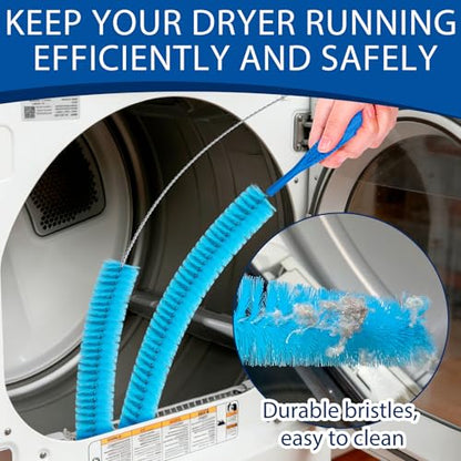 4 Pack Dryer Vent Cleaner Kit,Dryer Lint Vacuum Attachment,Flexible Hose & Brush Set for Dryer Vent Cleaning, Universal Shop Vac Accessories, Lint Trap Cleaner & Home Cleaning Tools