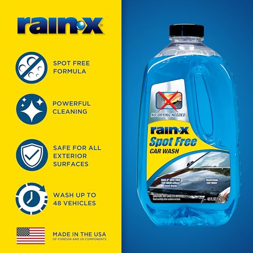 Rain-X 620073 - Car Wash Deep Cleaning, High Foam Soap Provides Spot Free Shine with No Towel Or Hand Drying Needed - Car soap for car cleaning and detailing 48 fl oz - size: 48 Fl Oz (Pack of 1), style: Pack of 1