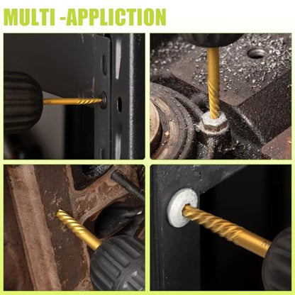 Damaged Screw Extractor Set, 7 Piece Easy Out Bolt Extractor for Easily Remove Broken Bolts, Stripped Screws, Studs - size: 7 Pieces