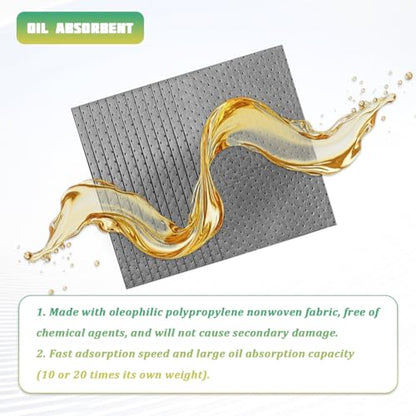 12PCS Car Oil Absorbent Pads, 13" x 10" Reusable Waterproof Weight Dimpled Vehicle Garage Oil Spill Absorbent Mat, Absorbs Soaks Grease Mat, Universal Auto Accessories
