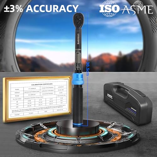 1/4-Inch Drive Click Torque Wrench Set, 33Pcs Bike Torque Wrench Set (20-240IN.LB/2.3-27.1Nm),Inch Pound Click Torque Wrench with Bit Sockets, 3/8 Adapter, Bicycle Tool Kit - size: 1/4'' DR., style: 20-240IN.LB 33pcs(Blue)