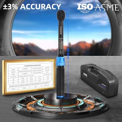 1/4-Inch Drive Click Torque Wrench Set, 33Pcs Bike Torque Wrench Set (20-240IN.LB/2.3-27.1Nm),Inch Pound Click Torque Wrench with Bit Sockets, 3/8 Adapter, Bicycle Tool Kit - size: 1/4'' DR., style: 20-240IN.LB 33pcs(Blue)