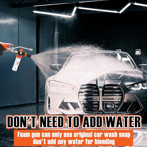 RIDGE WASHER Power Washer Gun Mini Foam Cannon with Dual Connector, 200 ML | No Dilution Required, Stainless Steel Gun for Foam Blaster, 1/4" Quick Connect, 4000 PSI - size: 200 ML