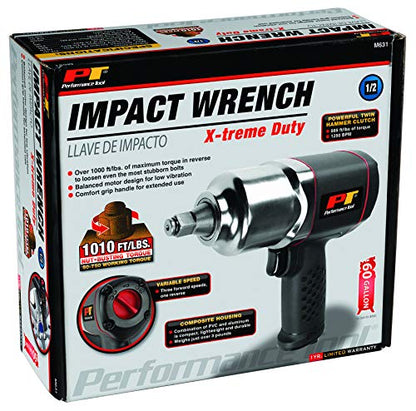 Performance Tool M631 1/2-Inch Composite Impact Wrench - Powerful and Lightweight Air Tool for Professional Mechanics and DIY Enthusiasts - size: 1/2 in. X-Treme Duty Imp. Wrench