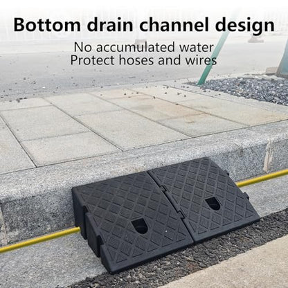 2Pack Plastic Curb Ramp for Driveway, Each 5.12" H x 10.63" W x 9.52" L, Extensible for Low Cars, Motorcycle,Bike, Cart Lawn