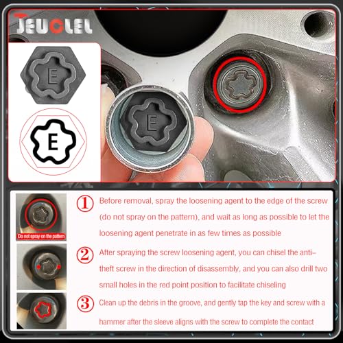 22PCS Wheel Locking Nut Key Kit Compatible with Audi 2002-2012 | Wheel Lock Nut Socket Adapter Set, Anti-Theft Lug Removal Tool, Anti-Theft Screw Remover, Repair Tool, Tyre Fitting, garage - size: 22pcs Socket Set
