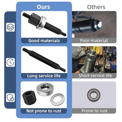 66515 Harmonic Balancer Installation Tool Kit for Chevy SBC BBC Cranks, Fits Chevrolet 350 Small Block Big Block Engines, Includes Threaded Rod, Nut, Washer and Thrust Bearing