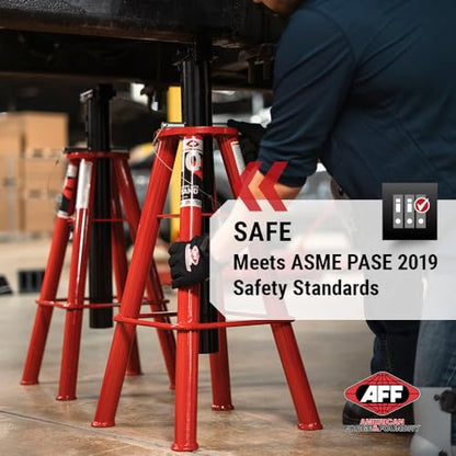 AFF 10 Ton Pair of Jack Stands, Heavy Duty, Pinlock for Trucks & Equipment - size: High Height
