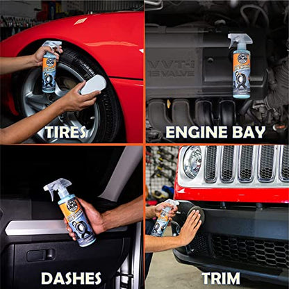 Chemical Guys Tire Kicker Sprayable Extra Glossy Tire Shine, 16 Fl Oz | With Wonder Wave applicator for cars, trucks, and SUVs, sprayable water-based tire dressing and applicator kit - size: 16 Fl Oz (Pack of 1), style: With Applicator