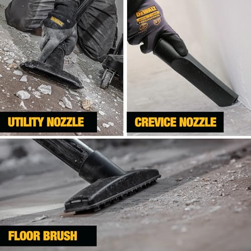 DEWALT DXV05S 5 Gallon 4 Peak HP Shop Vacuum Wet and Dry with Blower | Heavy-Duty Shop Vac, 10ft Cord, 7ft x 1-7/8" Hose, 9 Accessories, for Jobsite, Workbench and Garage