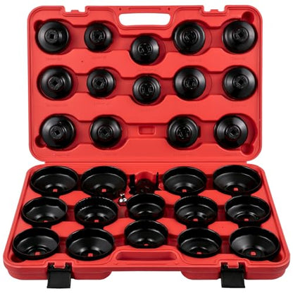VEVOR Oil Filter Socket Set, 30 Pcs, Steel, Black, 3-Jam Wrench