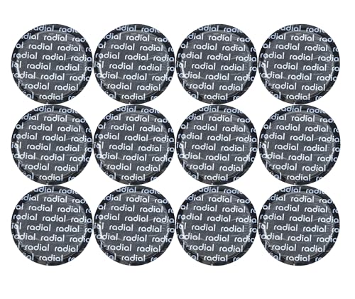 Radial Tire Patch, 3 1/4" (82 mm) 12 pcs, Extra Large Heavy Duty Round Patches, Repair Kit for Truck, Car, Tractor Inner Tires (TP-603), Black with Blue Poly Backing - size: dia. 3 1/4" (82 mm) 12 pcs