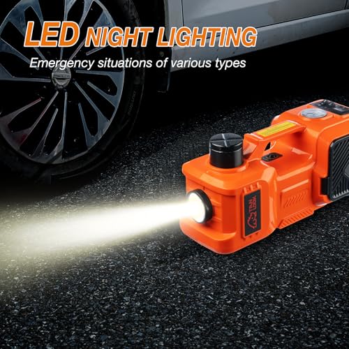 Electric Car Jack Kit with Hydraulic Lift 5-Ton, Tire Inflator Heavy-Duty 12V Floor Jack for Sedans,SUVs,MPVs & Trucks.Ideal for Tire Changes & Garage Repairs (no Electric Wrench) - style: no electric wrench
